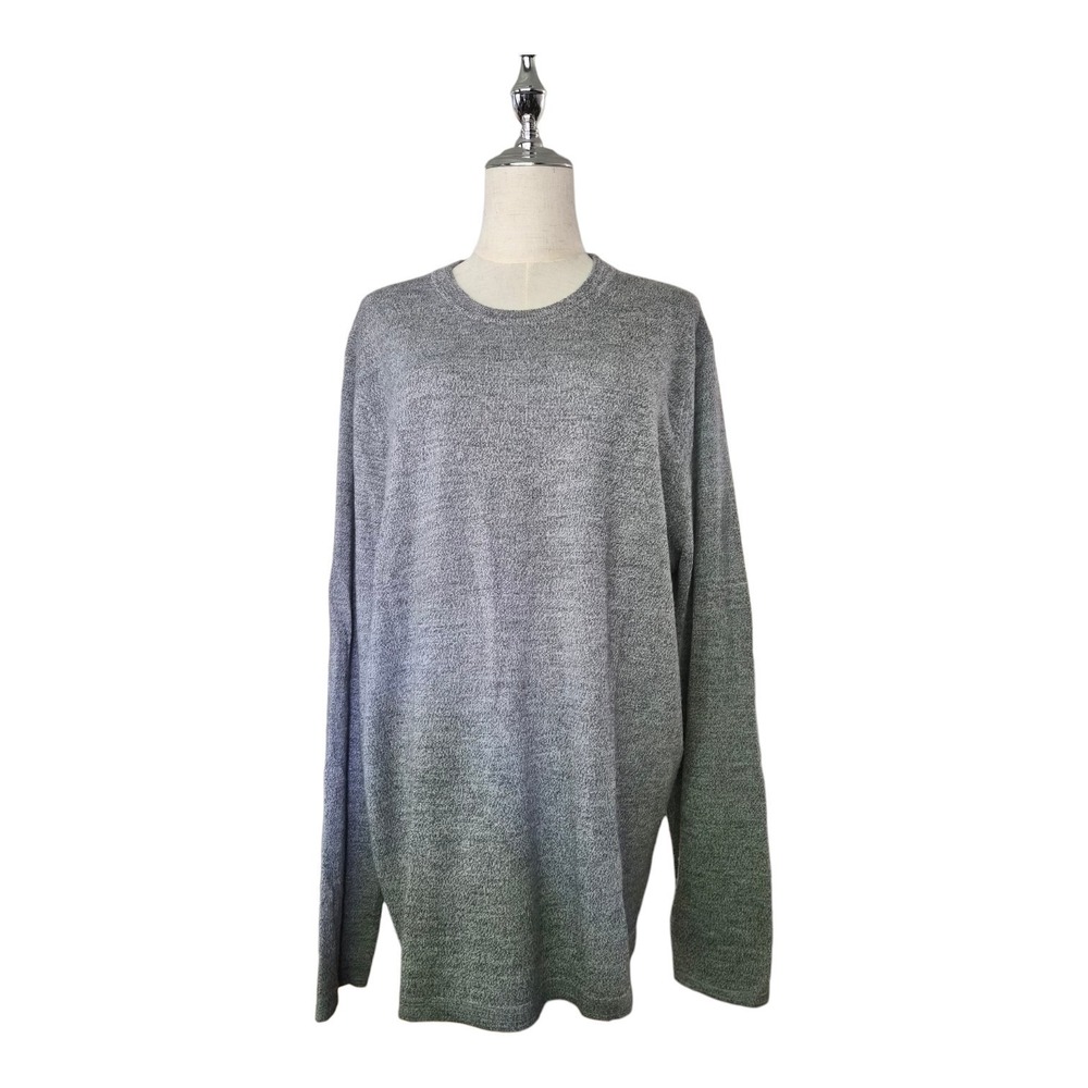 01.ALGO 100% Merino Wool Sweater Gray Crew Neck Long Sleeve‎ Men's XL